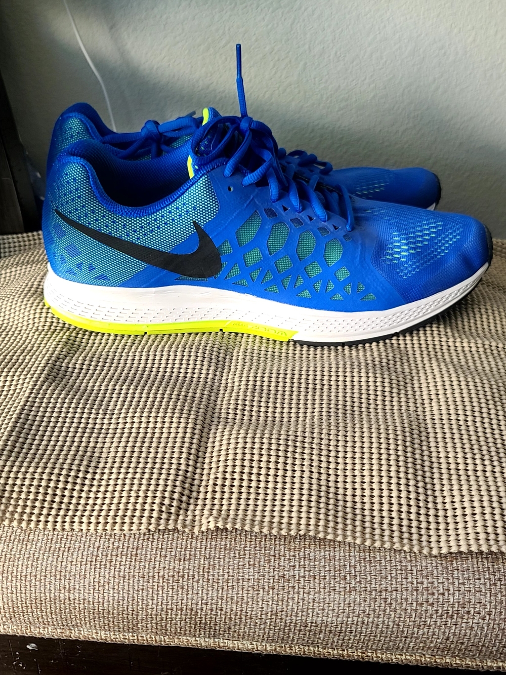 Nike Pegasus Men's Blue Running Shoes with Neon Accents